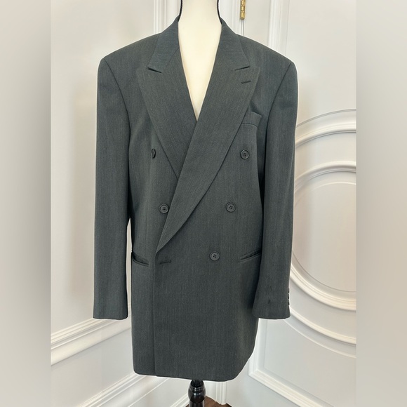 Oscar de la Renta Other - Oscar de la Renta Vintage Dapper Forest Green Double Breasted Blazer (Size 44L)